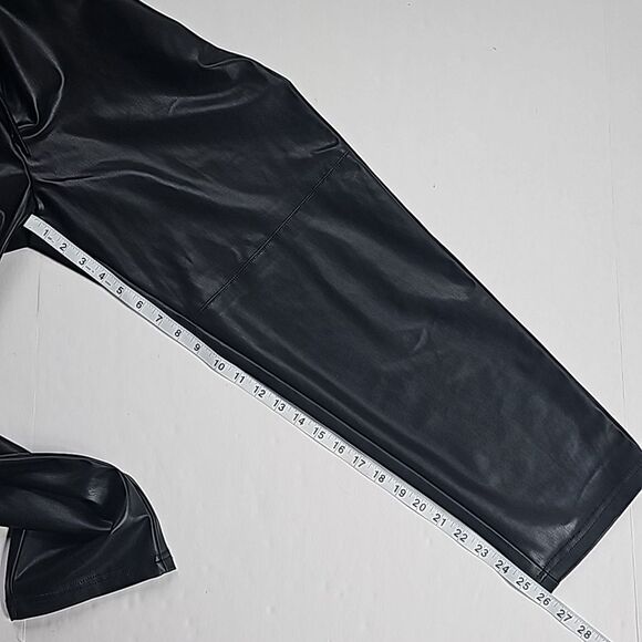 Zara -189‎ NWT Faux Leather Jogging Pants Joggers Black Size Medium - Picture 10 of 10
